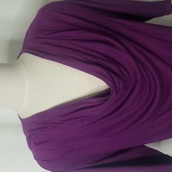 ULLA POPKIN PURPLE DRAPED  FRONT TUNIC SIZE 16/ 18 - Picture 2 of 8